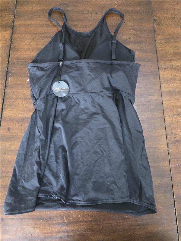 NWOT Coco Reef 34D Mesh Overlay Underwire Black Tankini Top 130352