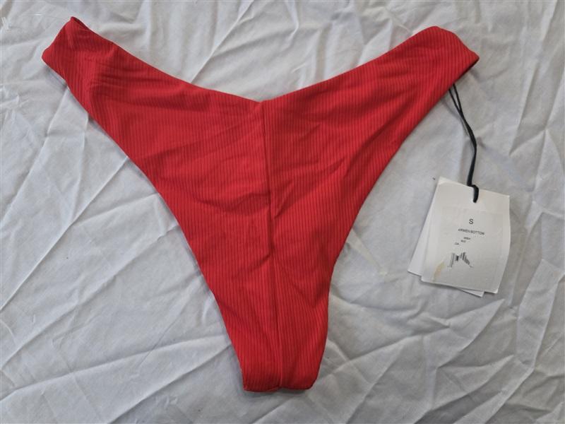 NWT Onia S Carmen Bikini Bottom Red Cheeky Coverage 130354