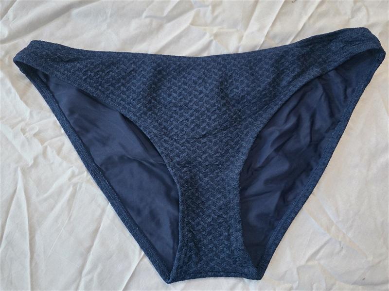 NWOT Minkpink Alexa M Solid Blue Textured Cheeky Bikini Swim Bottom 130355