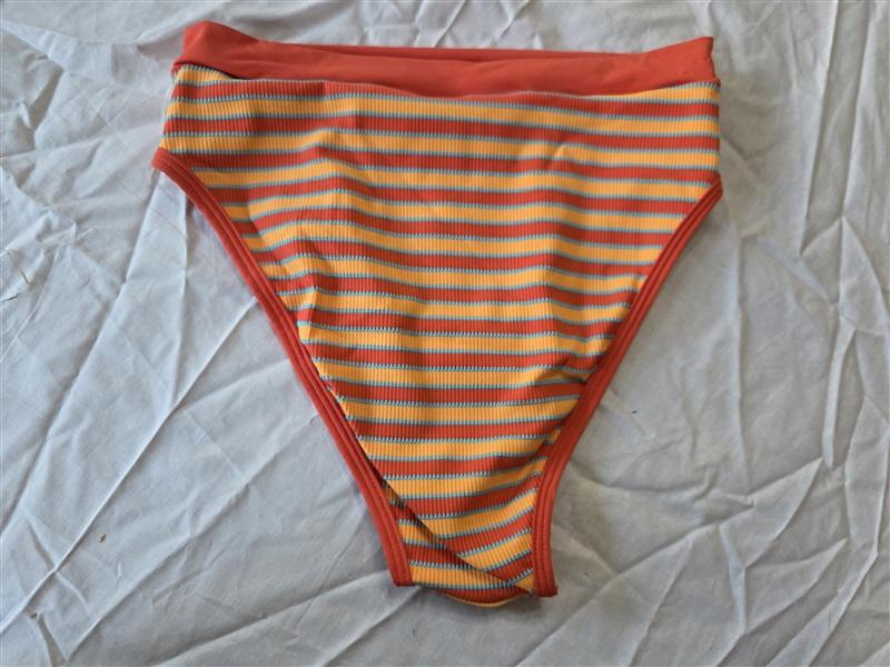 NWT L*Space M Frenchi Bitsy Cut Swim Bottom Bikini Stipe 130356