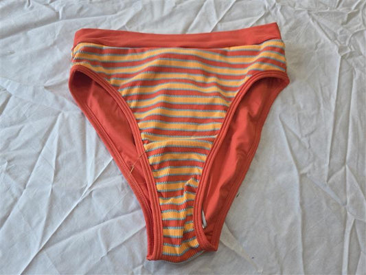 NWT L*Space M Frenchi Bitsy Cut Swim Bottom Bikini Stipe 130356