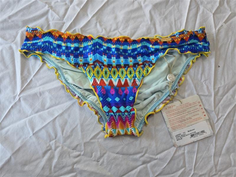 NWT Luli Fama Miami M TRIBAL BEACH Full Ruched Back Bottom 130365
