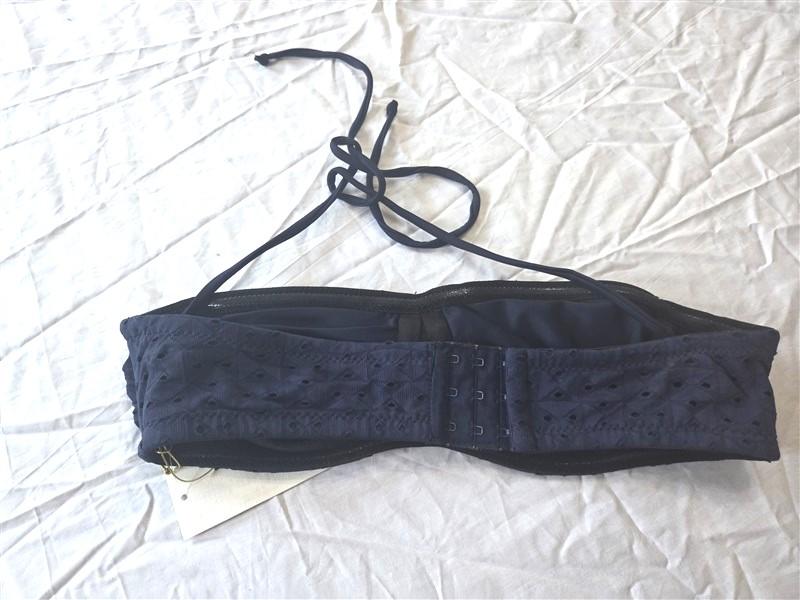 NWT Shoshanna B Bandeau Bikini Swim Top Twist Blue Eyelet 130375