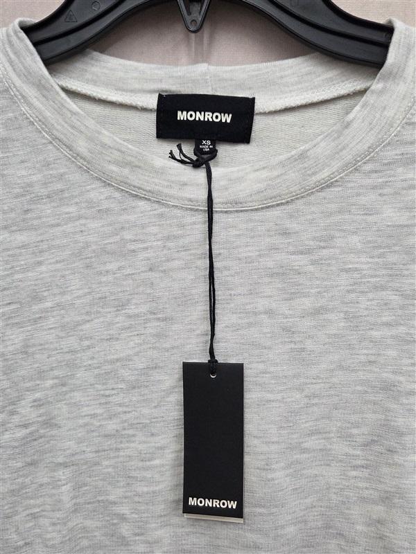 NWT Monrow XS Sweatshirt T Shirt Grey Camo Long Sleeve Slub 130377