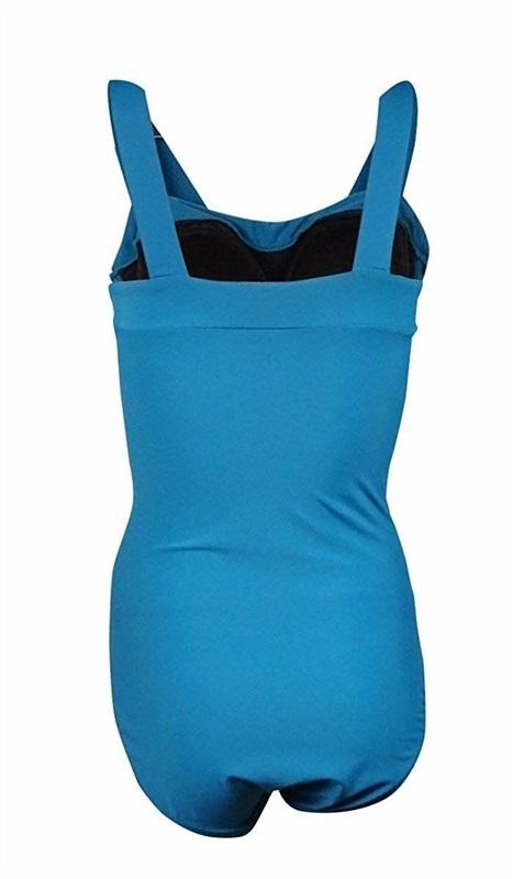 NWT Swim Solutions 8 Ruched Straight Neckline 1PC Teal Swimsuit 130389