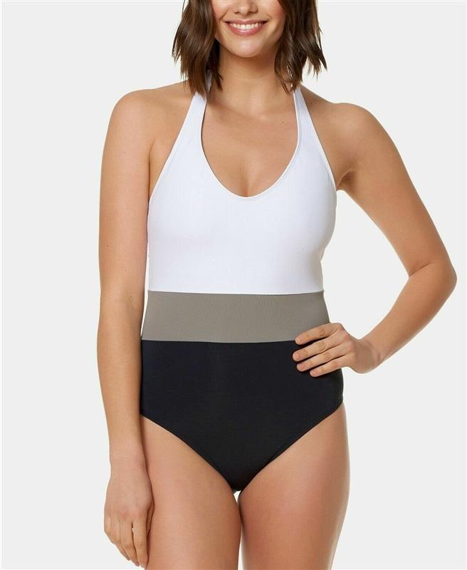 NWOT Bleu Rod Beattie 8 Halter Colorblock White Black Gray 130391