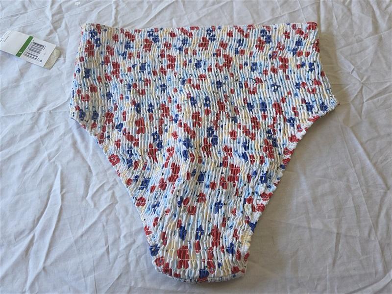 NWT Charlie Holiday Daisy s Smocked High-Waisted Bikini Swim Bottom #100496