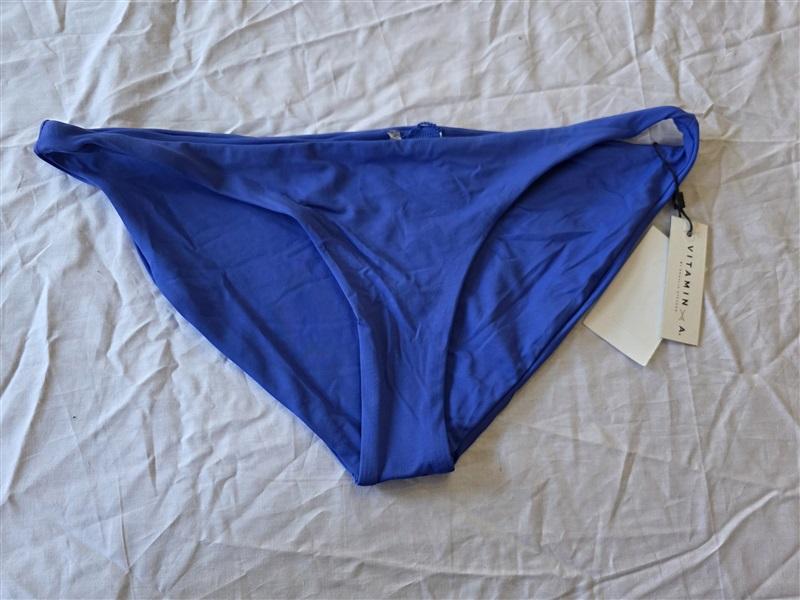 NWT Vitamin A 10 L EcoLux Luciana Full Cut Bikini Bottom Purple Blue 130418