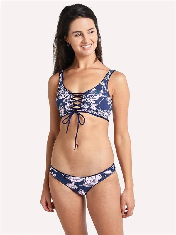 NWT Maaji S Blue Depth Dazzling Top Reversible Lace Up Bikini Tank Top 130421