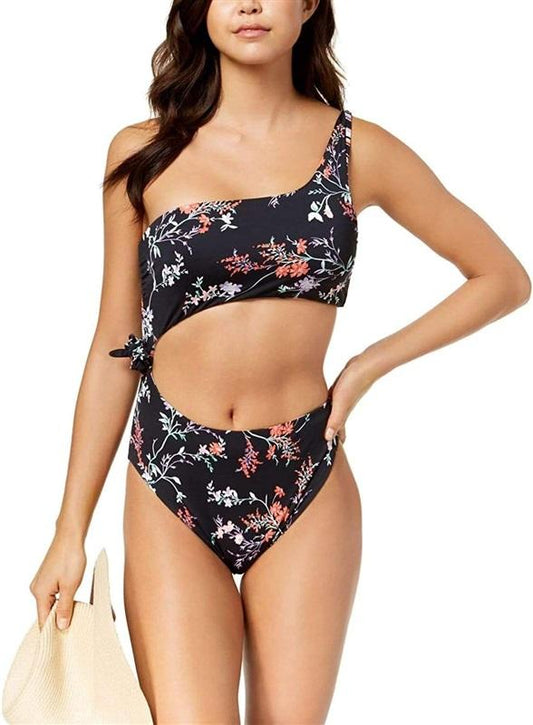 NWT Bar III S Reversible Floral Stripe 1 Shoulder Monokini Swimsuit 130425