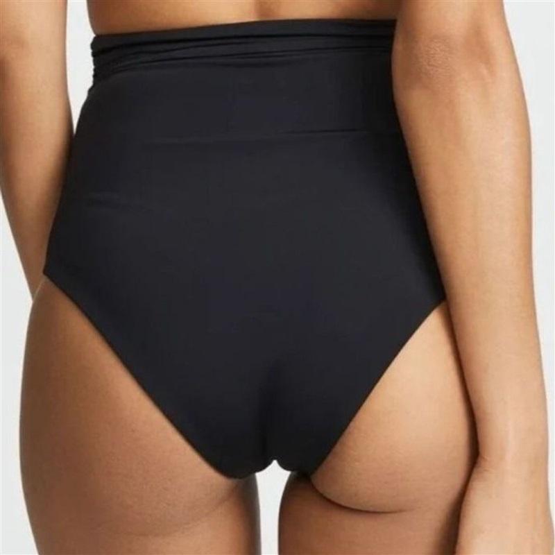 NWOT Mara Hoffman S Jay Black High Waist Tie-Front Bikini Bottoms 130436