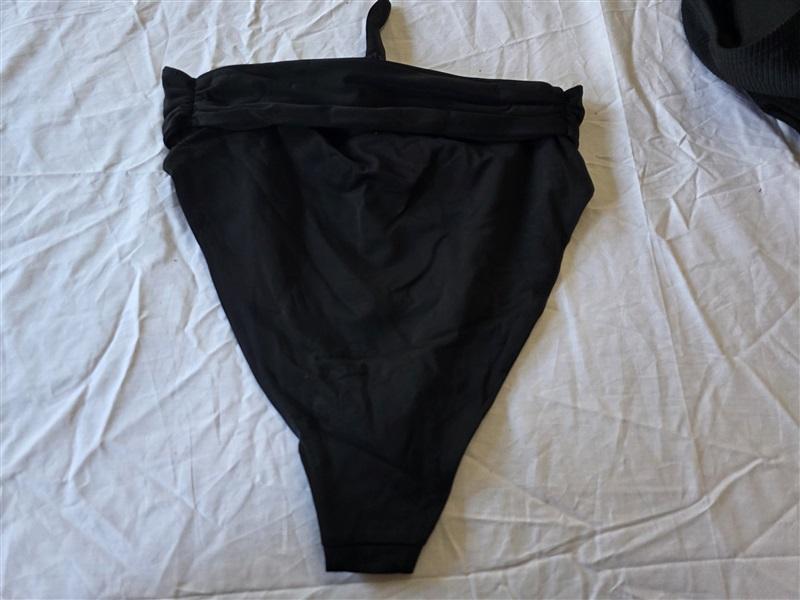 NWOT Mara Hoffman S Jay Black High Waist Tie-Front Bikini Bottoms 130436