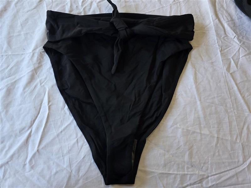 NWOT Mara Hoffman S Jay Black High Waist Tie-Front Bikini Bottoms 130436