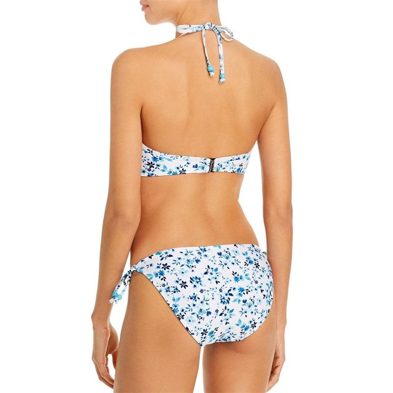 NWT Shoshanna M Starboard Floral Tie Side Bikini White & Blue 130441