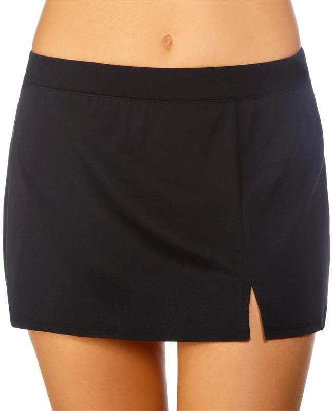 NWT Caribbean Joe 10 Black Side Slit High Waist Swim Skirt 130444