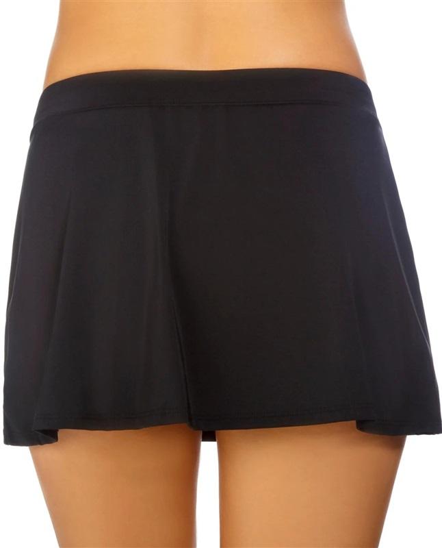 NWT Caribbean Joe 10 Black Side Slit High Waist Swim Skirt 130444