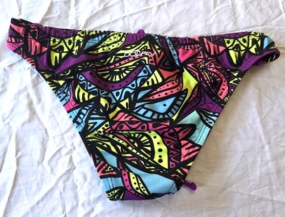 NWT Dolfin Uglies Kaleidoscope M Cheeky Back-Tie Bikini Swim Bottom #130445