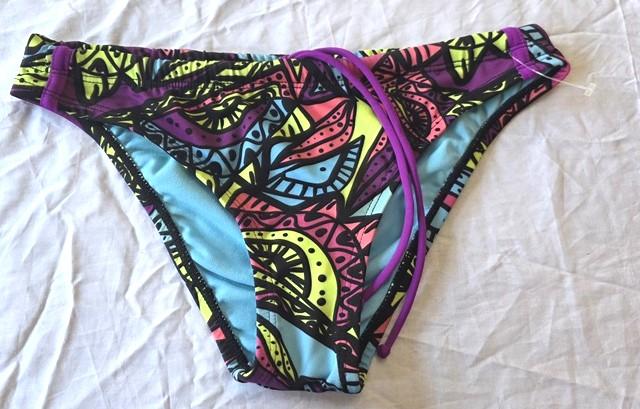 NWT Dolfin Uglies Kaleidoscope M Cheeky Back-Tie Bikini Swim Bottom #130445