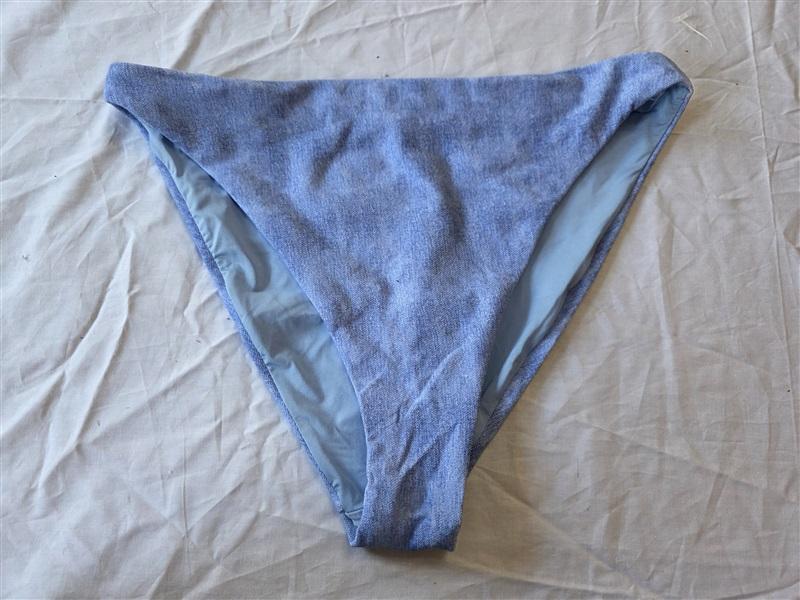 NWT We Wore What M Amber Light Blue Denim Wash Bikini Bottom 130450