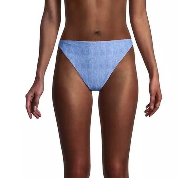 NWT We Wore What M Amber Light Blue Denim Wash Bikini Bottom 130450