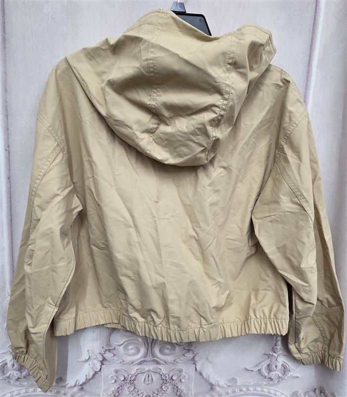 NWOT Gap Teen 12 Beige Recycled Long Sleeve Windbreaker Hoodie Jacket 127172