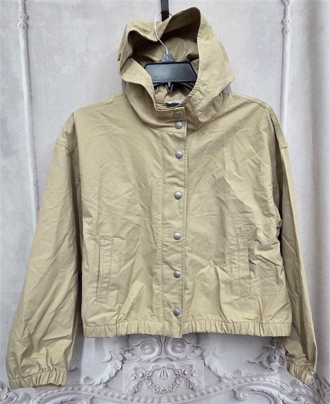 NWOT Gap Teen 12 Beige Recycled Long Sleeve Windbreaker Hoodie Jacket 127172