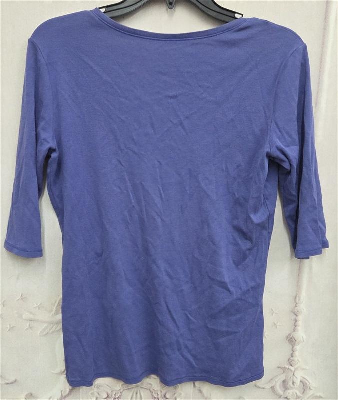PO Eileen Fisher S V Neck 3/4 Sleeve Tee Shirt 130453