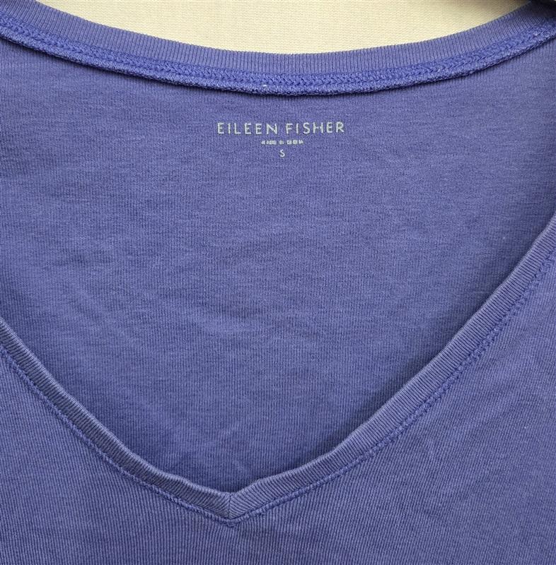 PO Eileen Fisher S V Neck 3/4 Sleeve Tee Shirt 130453