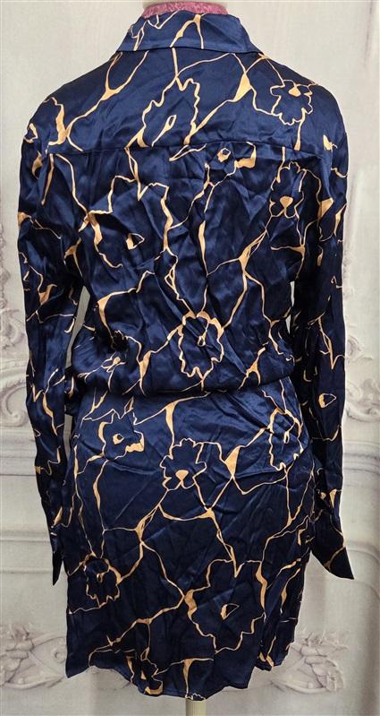 NWOT Astr The Label M Veronica Long Sleeve Wrap Blue Mini Dress 130461