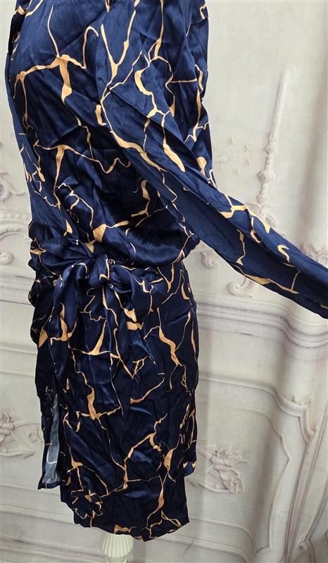 NWOT Astr The Label M Veronica Long Sleeve Wrap Blue Mini Dress 130461