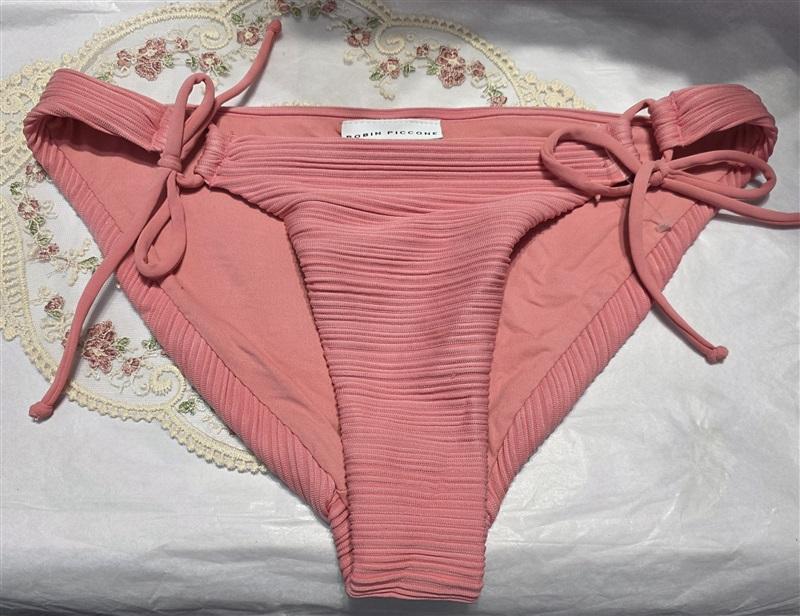 NWT Robin Piccone Luca S Side-Tie Full Bikini Swim Bottom Pink 130465