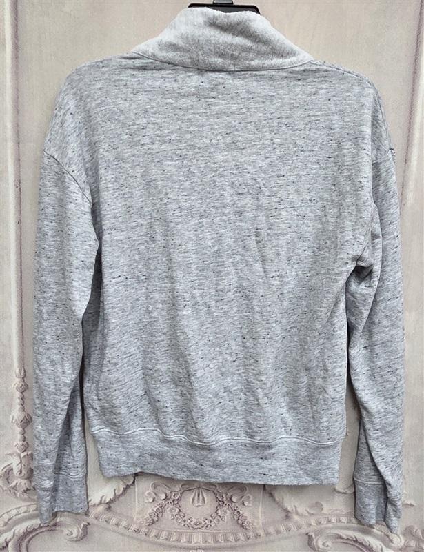 NWT Monrow S Neps Shawl Collar Sweatshirt Gray 130468