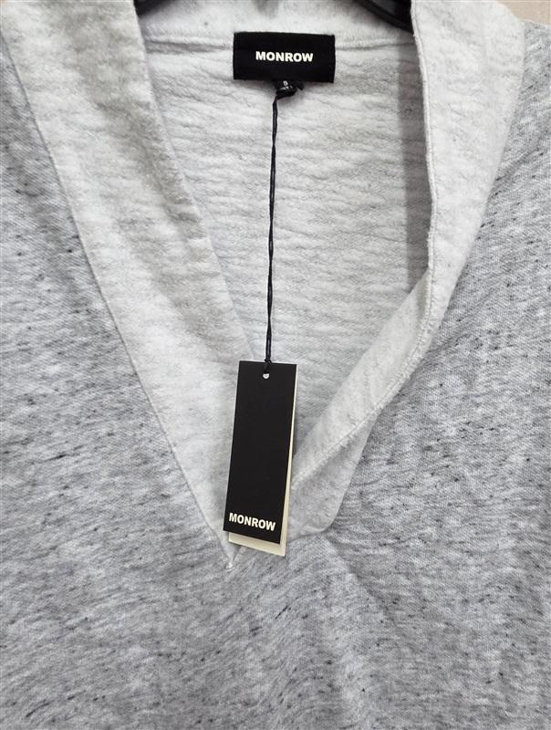 NWT Monrow S Neps Shawl Collar Sweatshirt Gray 130468
