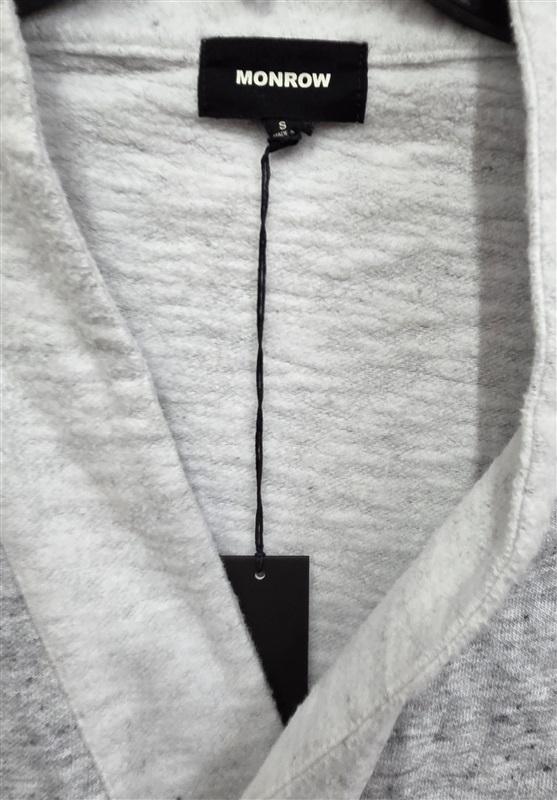 NWT Monrow S Neps Shawl Collar Sweatshirt Gray 130468