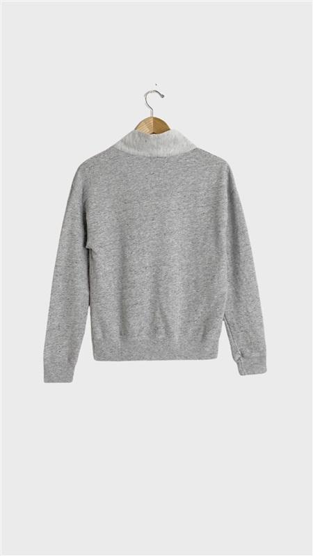 NWT Monrow S Neps Shawl Collar Sweatshirt Gray 130468