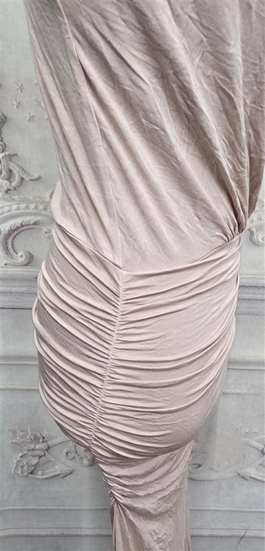 NWOT Krisa XS Drape Surplice V Neck Pink Long Dress Grecian Goddess 130475