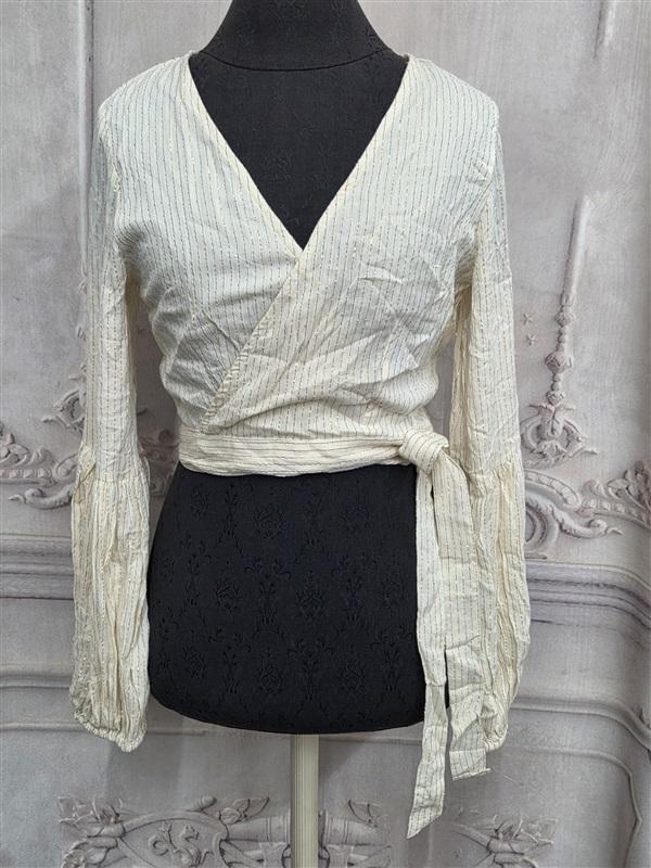 NWT Anthropologie Raga M Ivory Crochet Medallion Back Surplice Jacket 130478