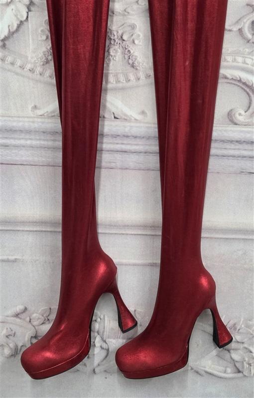 NWOT Jeffrey Campbell 8 Patalones Pants Boot in Red Metallic 130482