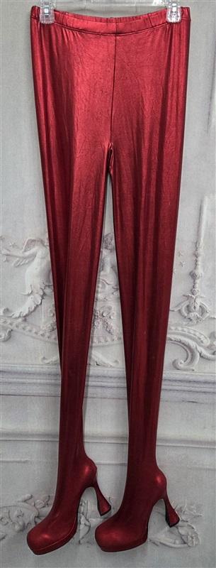 NWOT Jeffrey Campbell 8 Patalones Pants Boot in Red Metallic 130482
