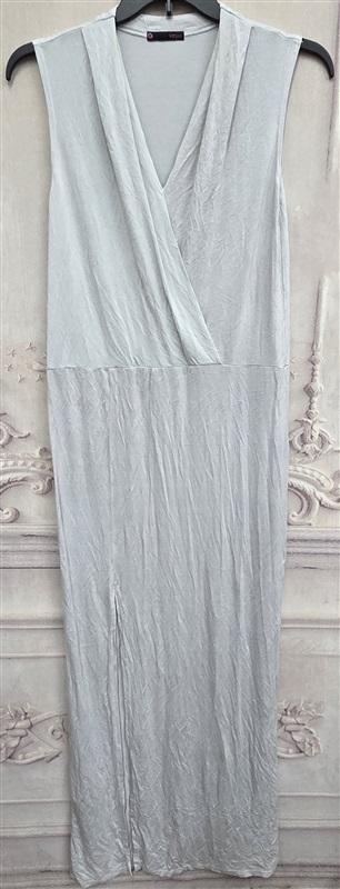NWOT Krisa XS Surplice V Neck Blue Long Dress Grecian Goddess 130483