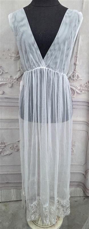 NWT Felina Jennifer Dressing Gown White Tulle & Lace 130487