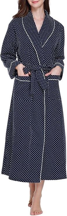 NWTD Lavenderi XXL Polka Dot Robe Long Classic Kimono Lounge Bathrobe 130490