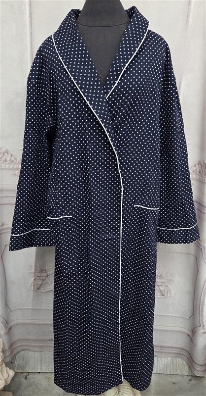 NWTD Lavenderi XXL Polka Dot Robe Long Classic Kimono Lounge Bathrobe 130490