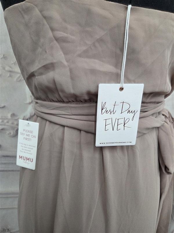 NWT Show Me Your MuMu S Liz Bridesmaid Cocktail Dress Taupe Pink 130492