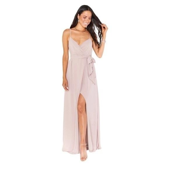 NWT Show Me Your MuMu S Liz Bridesmaid Cocktail Dress Taupe Pink 130492