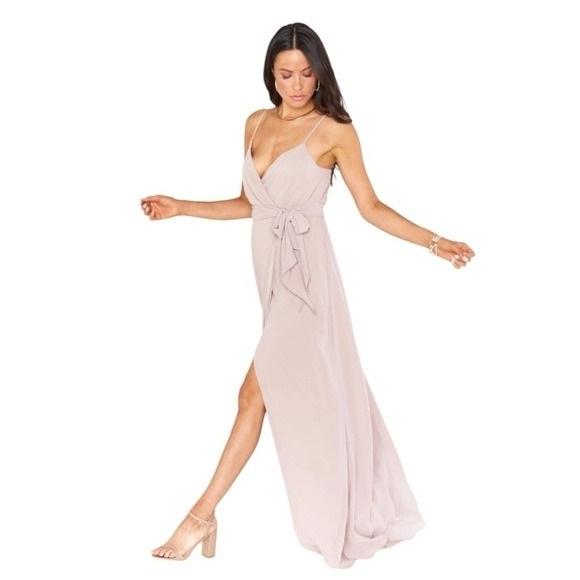 NWT Show Me Your MuMu S Liz Bridesmaid Cocktail Dress Taupe Pink 130492