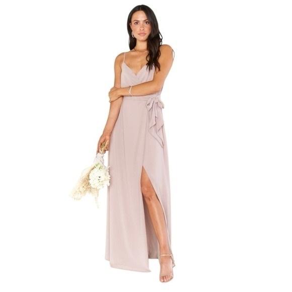 NWT Show Me Your MuMu S Liz Bridesmaid Cocktail Dress Taupe Pink 130492