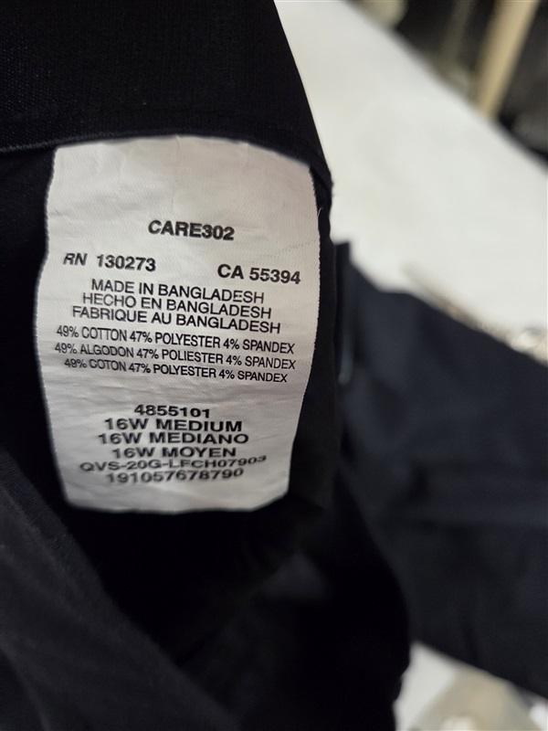 NWOT Lee Plus 16W Medium Flex Motion Trouser Pants Mid Rise Fit Black 130497