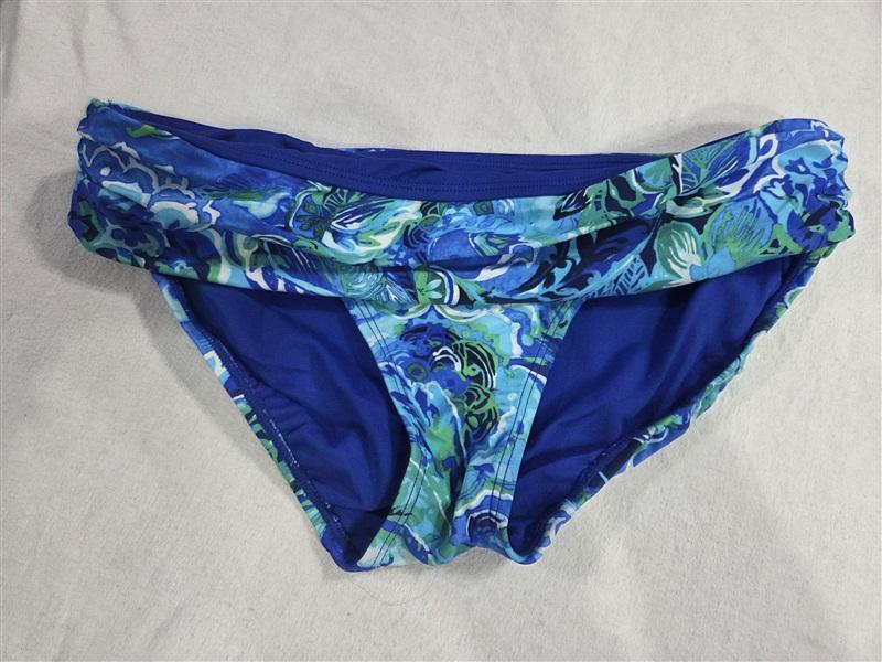 NWT Ralph Lauren 6 Calypso Ikat Fold Over Hipster Swim Bottom Blue 130498