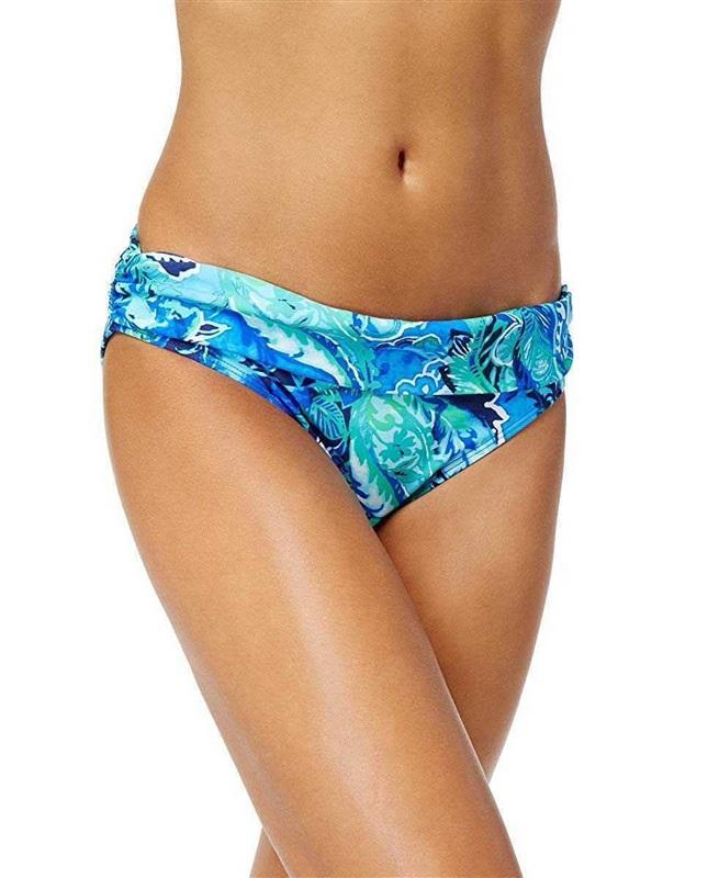 NWT Ralph Lauren 6 Calypso Ikat Fold Over Hipster Swim Bottom Blue 130498